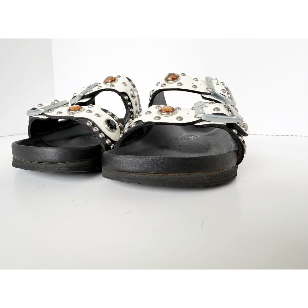 Birkenstock x Heidi Klum Studded Grommets Arizona Sandal White Sz 38 EU - Picture 12 of 16
